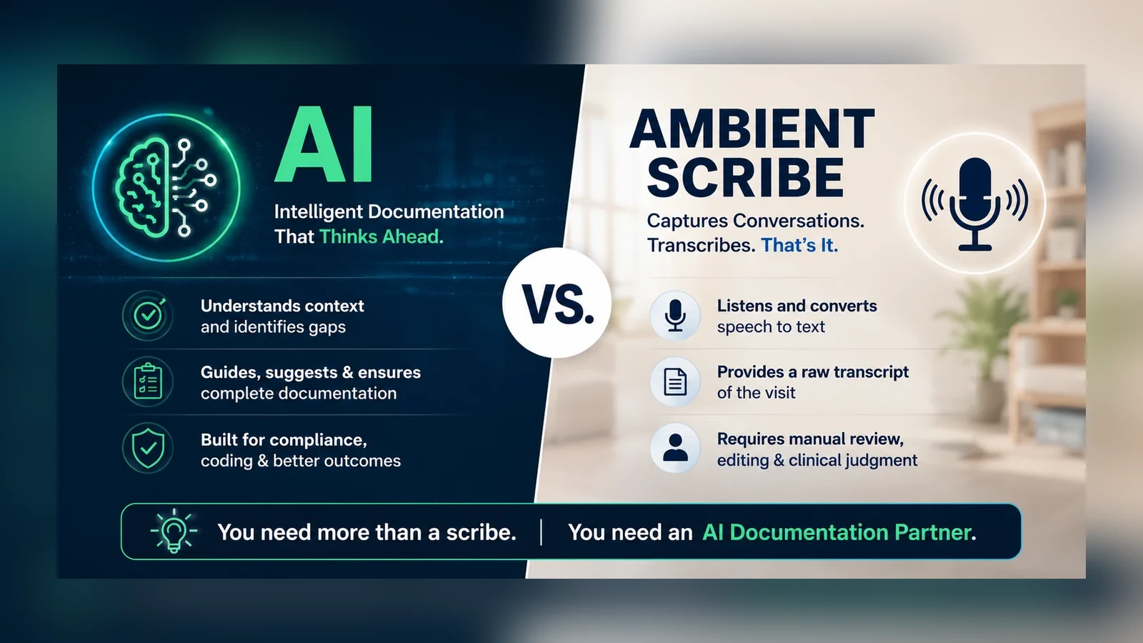 AI vs. Ambient Scribe for Home Health Nurses: What's the Difference? AI vs. Ambient Scribe for Home Health Nurses: What's the Difference?