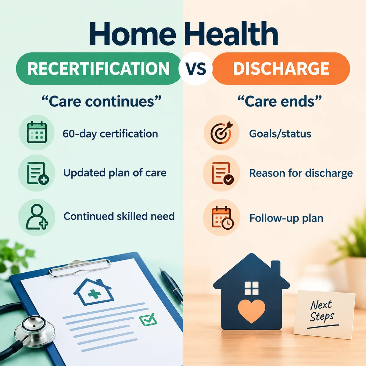 Home Health Recertification vs Discharge: What Are the Key Differences?
