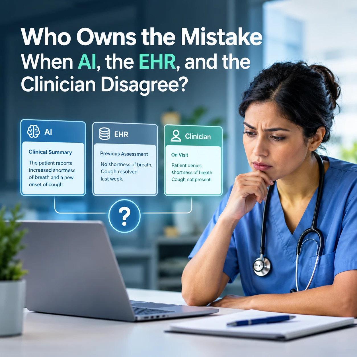 Who Owns the Mistake When AI, the EHR, and the Clinician Disagree?